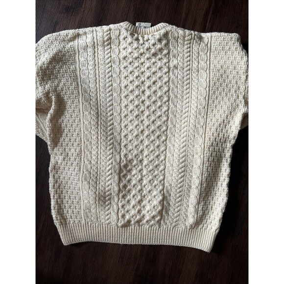 Vintage Connemara Fisherman Cable Knit Wool Sweater Crewneck Men Irish Chunky XL - Picture 7 of 7